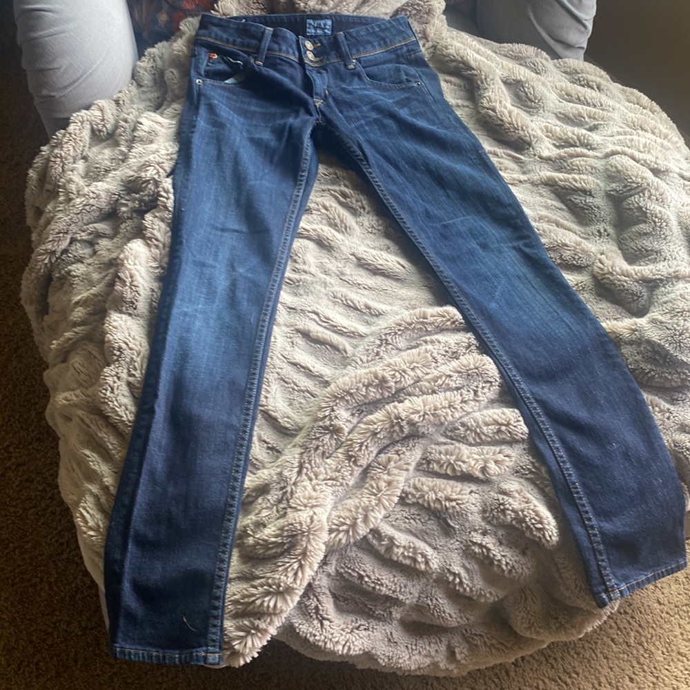 Hudson Jeans Collin Flap Skinny BEL2 Wash, Raw Hem Size 25